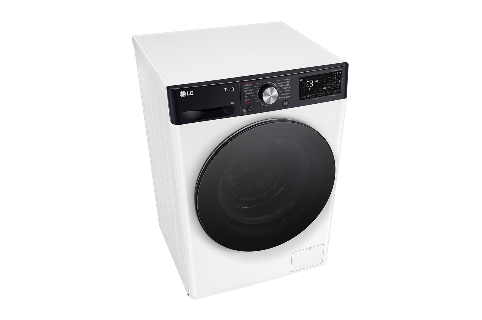 LG Lavatrice 9kg AI DD? | Serie R7 Classe A-10% | 1400 giri, TurboWash 360, Autodosaggio, Vapore su 7 programmi, Wi-Fi | White, F4R7509TSWB