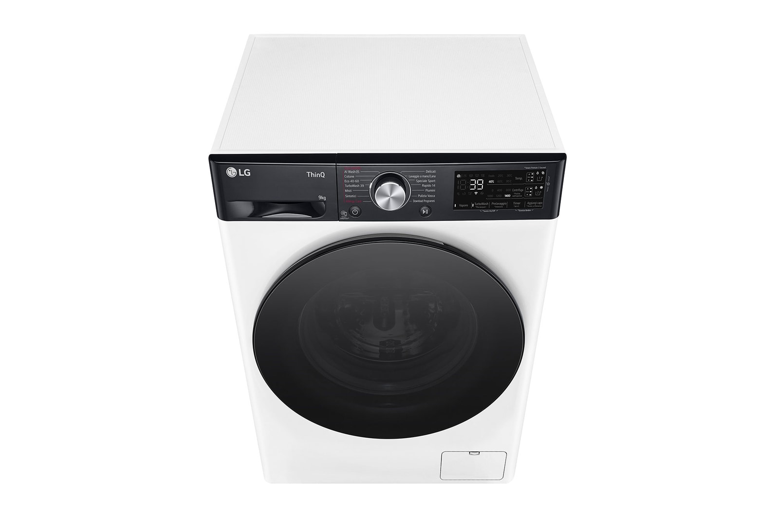 LG Lavatrice 9kg AI DD? | Serie R7 Classe A-10% | 1400 giri, TurboWash 360, Autodosaggio, Vapore su 7 programmi, Wi-Fi | White, F4R7509TSWB