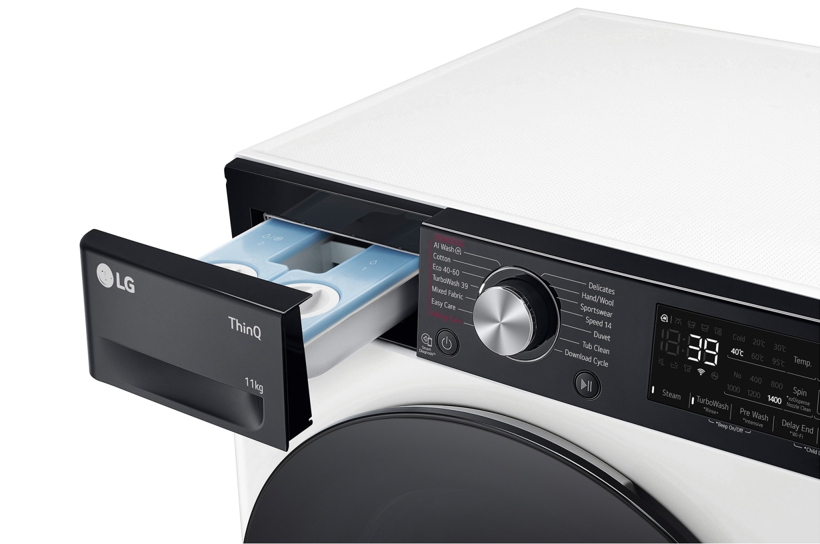 LG Lavatrice 11kg AI DD? | Serie R7 Classe A-10% | 1400 giri, TurboWash 360, Autodosaggio, Vapore su 7 programmi, Wi-Fi | White, F4R7511TSWB