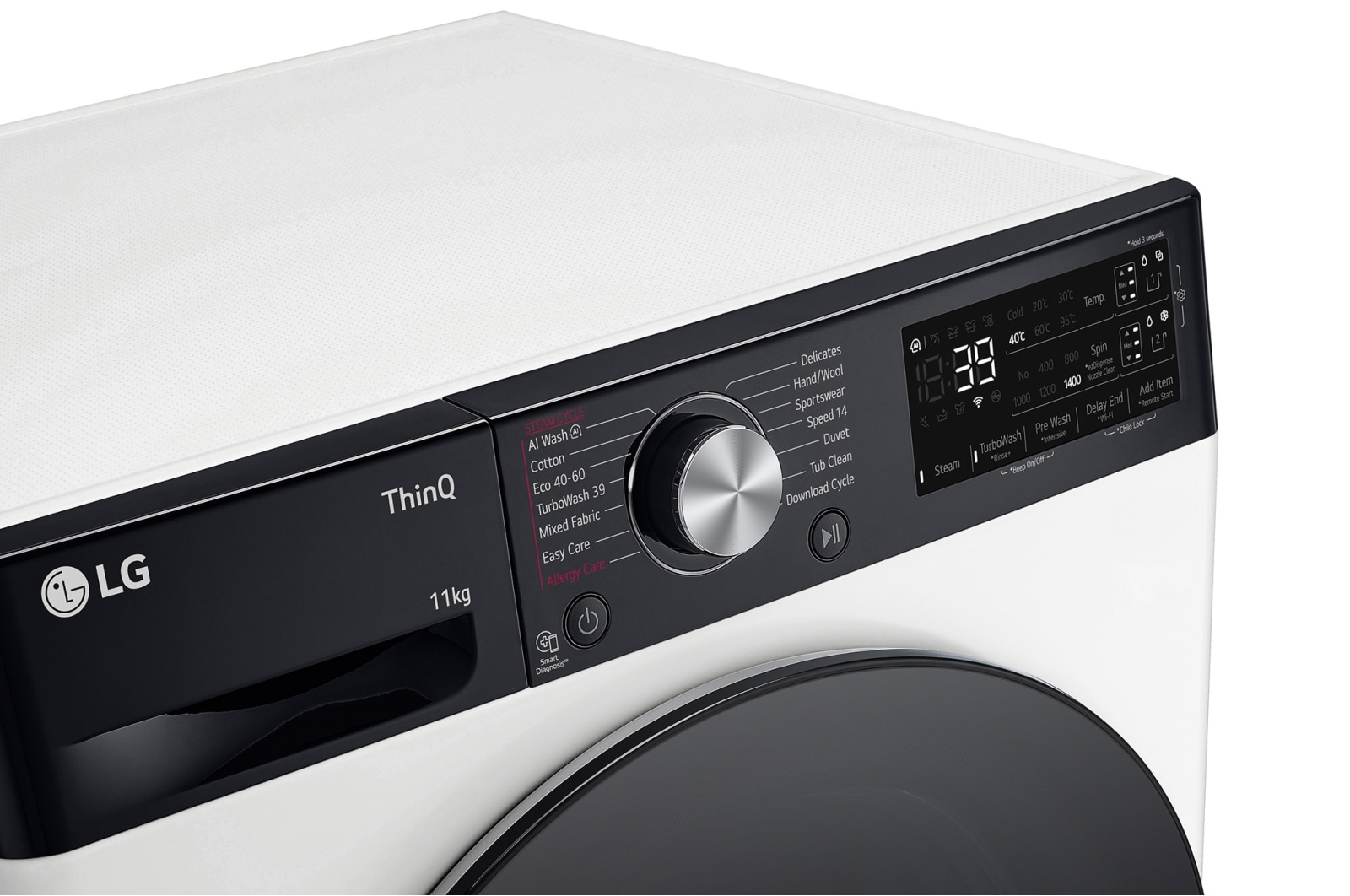 LG Lavatrice 11kg AI DD? | Serie R7 Classe A-10% | 1400 giri, TurboWash 360, Autodosaggio, Vapore su 7 programmi, Wi-Fi | White, F4R7511TSWB