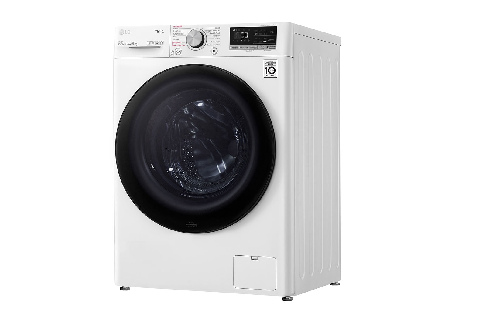 LG Lavatrice 9kg AI DD? | Serie V5 Classe A/A/A | 1400 giri, TurboWash, Lavaggio a vapore, Wi-Fi | White, F4WV509SAE