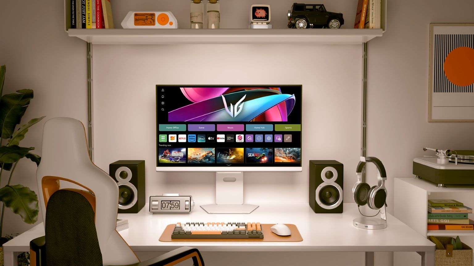 Cresce il gaming sul PC, quali sono i titoli preferiti: immagine del monitor da gaming LG UltraGear? OLED 45GX950A 