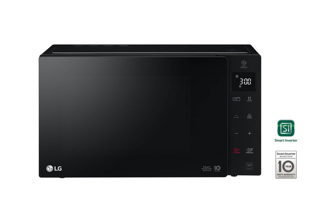 LG Microonde 25 litri, potenza 1000W | Cottura a vapore, Smart Inverter, Nero, MH6535GDS
