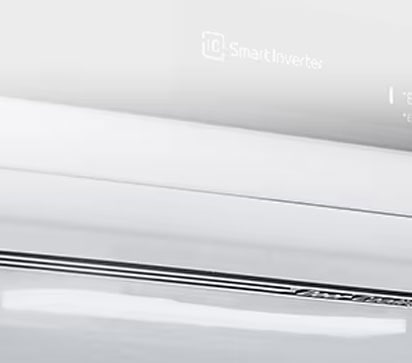 Parte superiore di una lavatrice LG con tecnologia Smart Inverter, con display digitale visibile sul pannello anteriore.