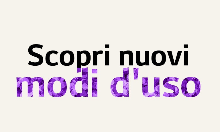 Gif del testo "Discover new enjoyment". La parola "enjoyment" cambia colore e trama.