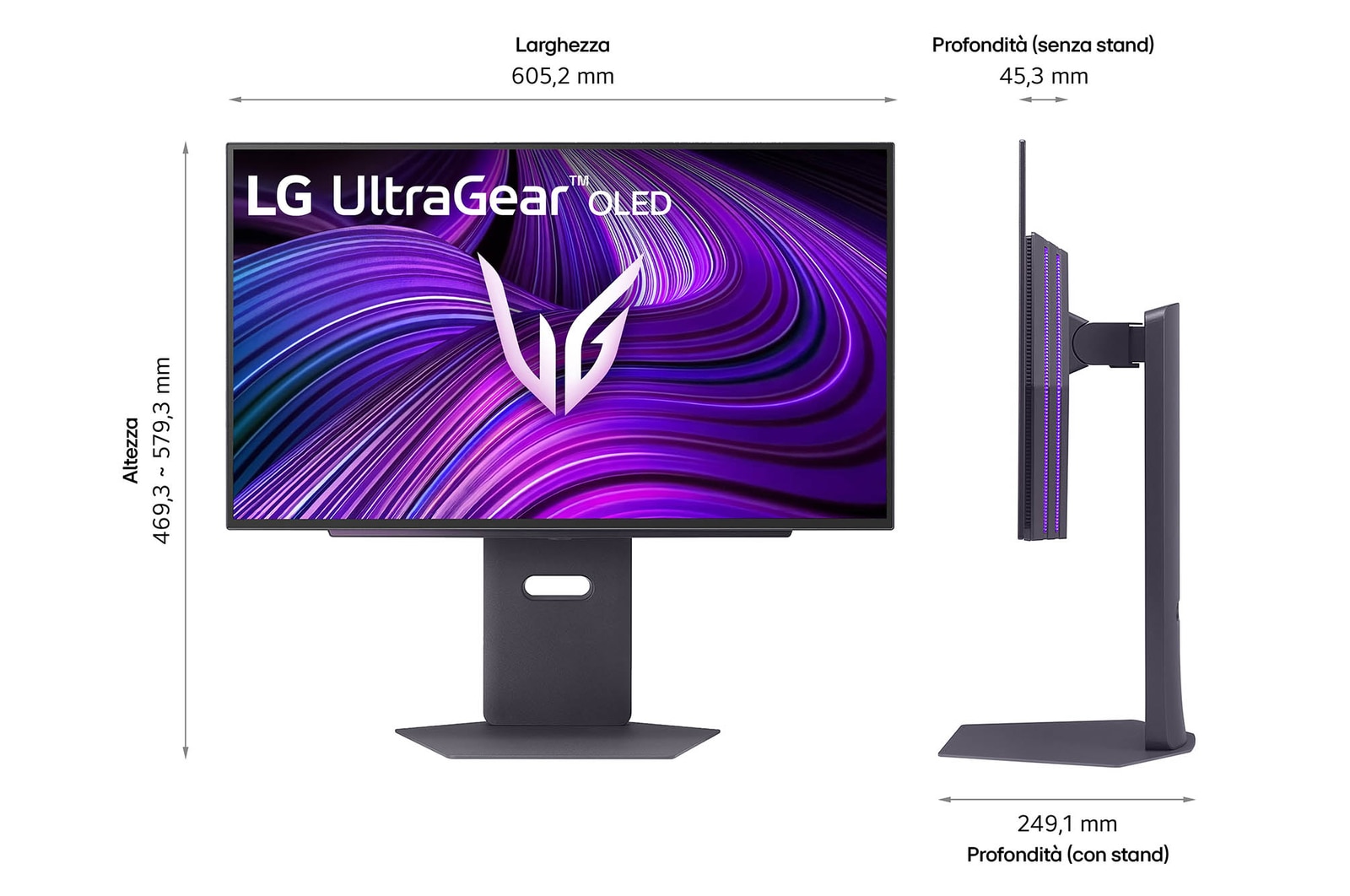 Dimensioni Monitor Gaming 27GX790A-B