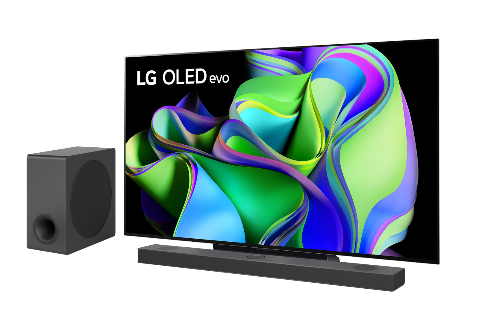 Immagine del TV OLED evo serie C3 e della soundbar S95QR