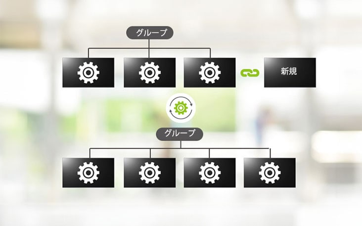 ノートパソコンを使用して、 ネットワーク接続のある場所からリモートで作業している男性の畫像。LG ConnectedCareのAccessibilityを示している。