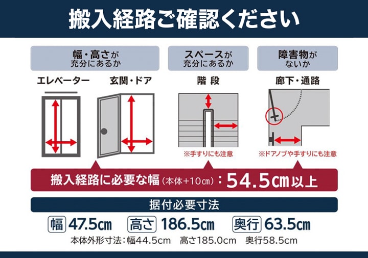 搬入経路をご確認ください