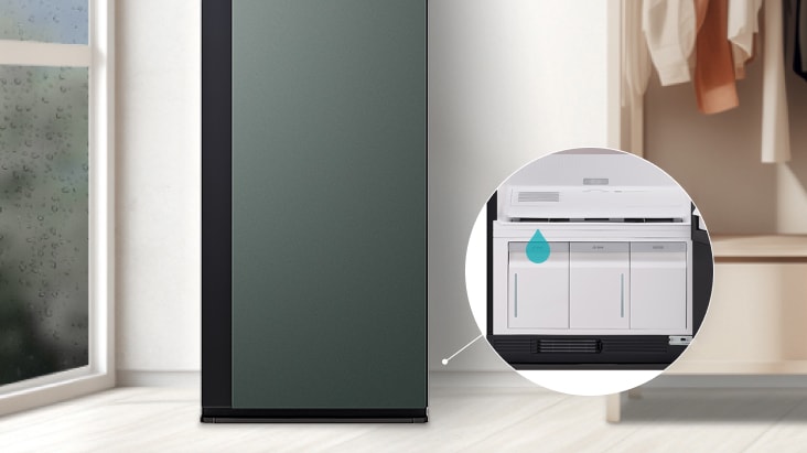 LG Stylerは扉を閉めたままで、最大10リットルの部屋の濕気を取り除きます。