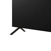 ベースから撮影されたLG OLED TV、OLED B4Eのクローズアップ畫像。2本のポールスタンドを表示