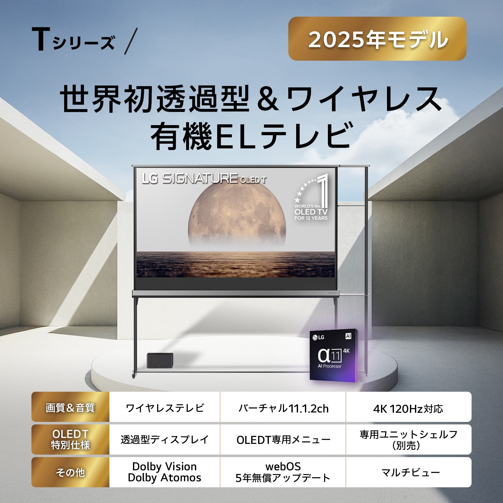 世界初透過型＆ワイヤレス有機ELテレビ