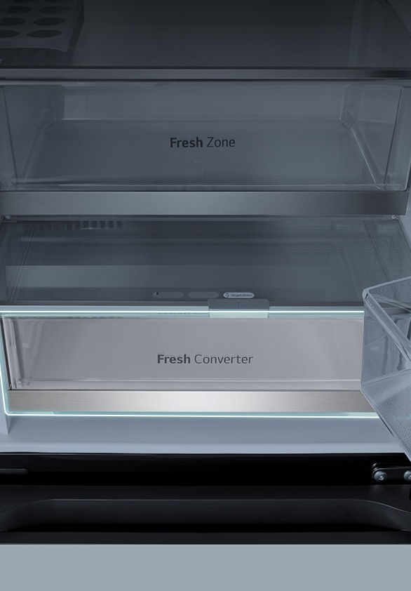 нижняя морозильная камера lg с функцией FRESHConverter.	