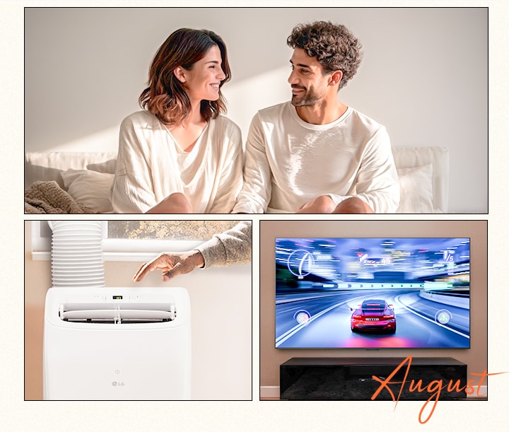 Imagen principal con una pareja y productos de LG