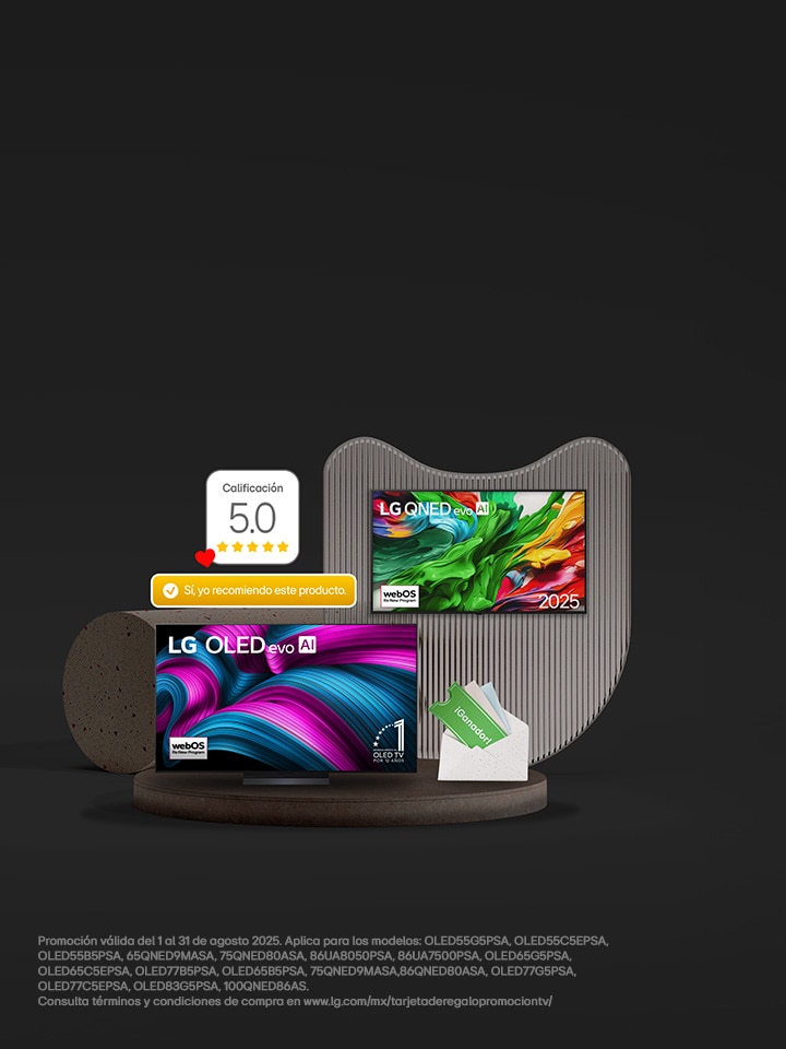 Compra tu TV LG y ganas una tarjeta de regalo de hasta $20,000