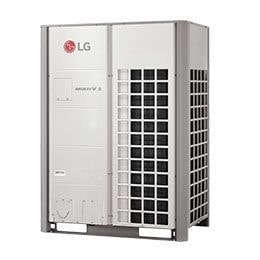 Unidad de aire acondicionado LG MULTI V 5, de dise?o metálico con rejillas de ventilación y el logotipo de LG en la parte frontal.