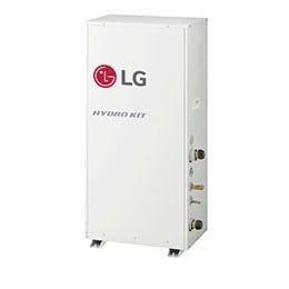 Se muestra una vista lateral derecha de 45?grados de una ERV comercial rectangular negra.