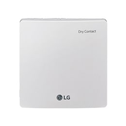 El control LG Controlador de Aplicación presenta un dise?o simple en forma de cuadrado blanco con el texto Dry Contact en la esquina superior derecha.