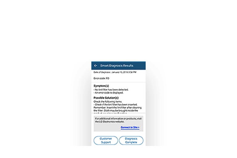 Captura de pantalla de Smart Diagnosis? en la aplicación ThinQ?