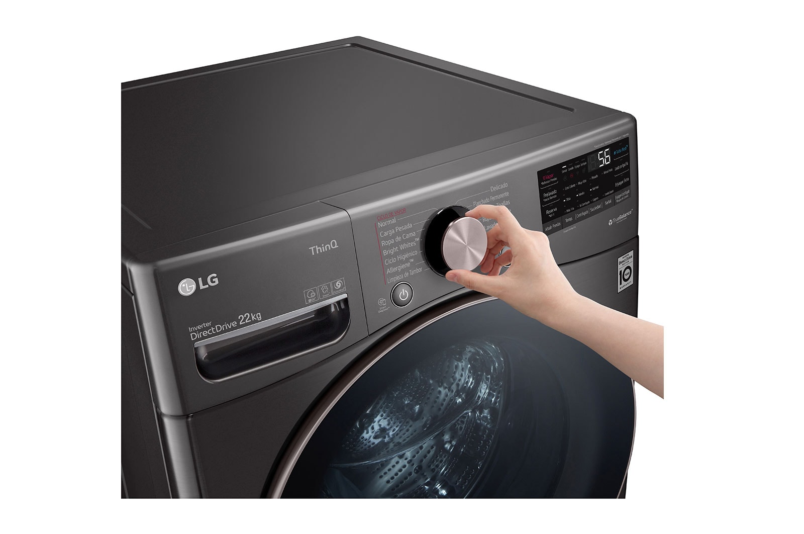 LG Lavadora LG Carga Frontal AI DD? 22kg, WM22BV2S6GR