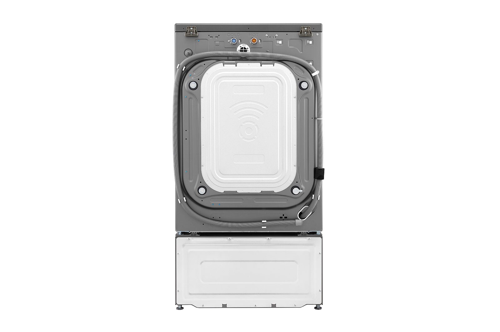 LG Lavadora LG Carga Frontal Inteligente con Pedestal, con AI DD? (Inteligencia Artificial) con TurboWash  y conectividad ThinQ, capacidad 22 Kg– Color Plata, WM22VV2S6GR.WDP4V