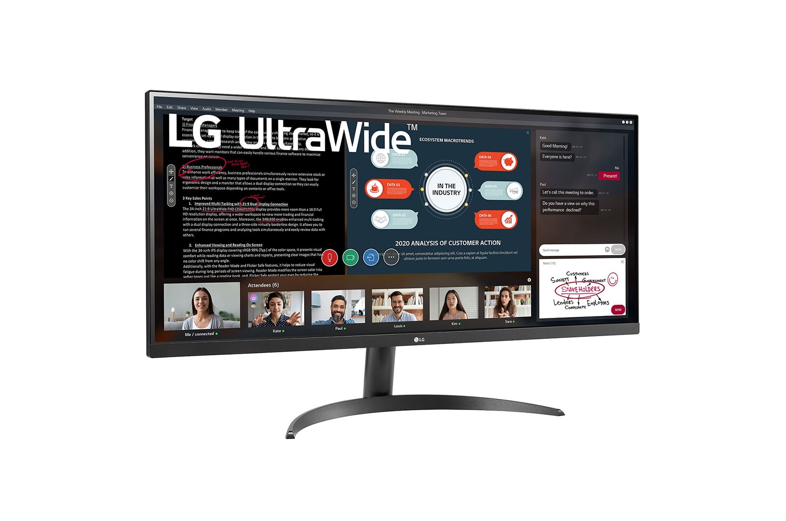 LG Monitor 34" 21:9 UltraWide? Full HD IPS con AMD FreeSync?, 34WP500-B