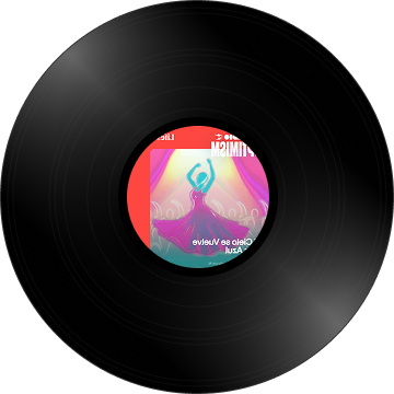 The LP image of El Cielo se Vuelve ma?s Azul, created by Maria through AI.