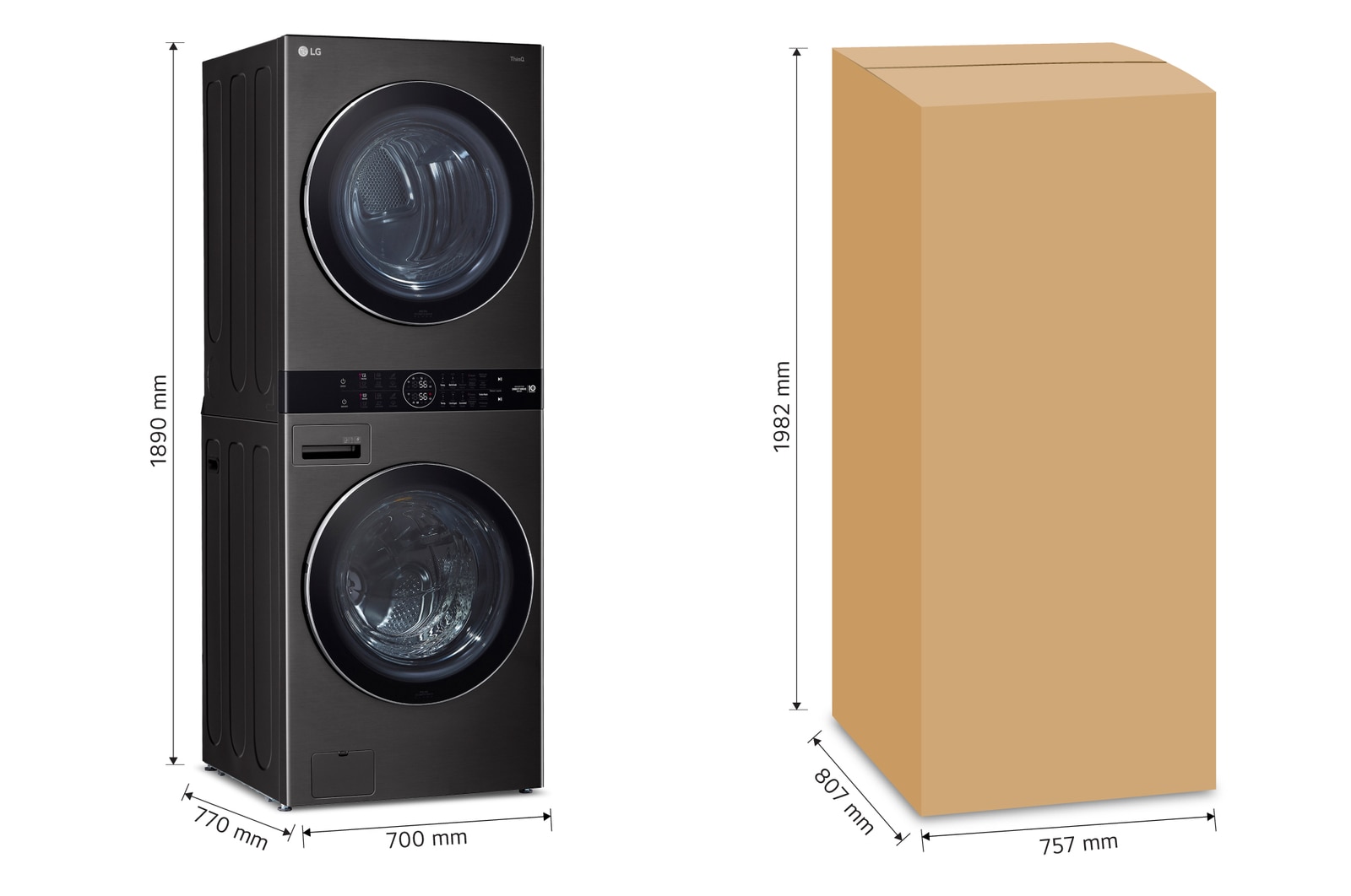 LG Torre de lavado WashTower? con AI DD? 22kg (con Secadora de gas), WK22BS6