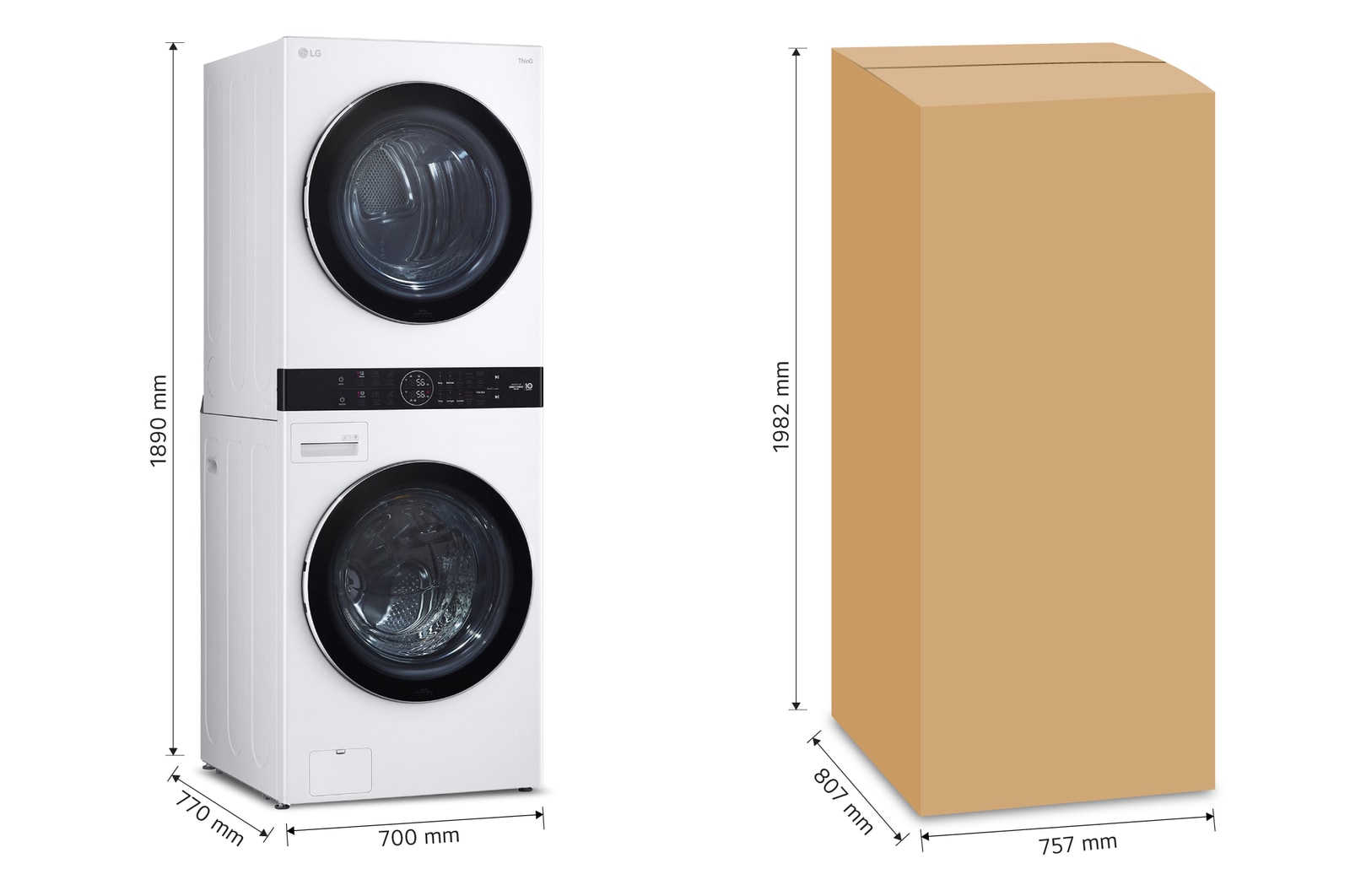 LG Torre de lavado WashTower? con AI DD? 22kg (con Secadora de gas) , WK22WS6