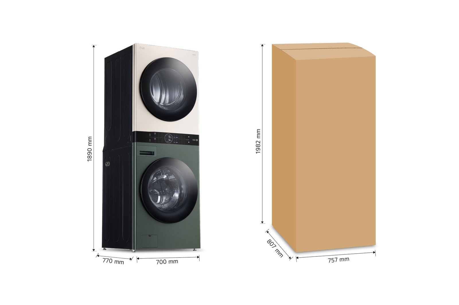 LG Torre de lavado WashTower? con AI DD? 22kg (con Secadora de gas), WK22GBS6