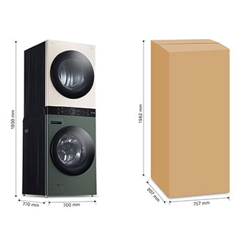 LG Torre de lavado WashTower? con AI DD? 22kg (con Secadora de gas), WK22GBS6