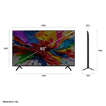 Left-facing side view of LG QNED evo QNED92 TV.