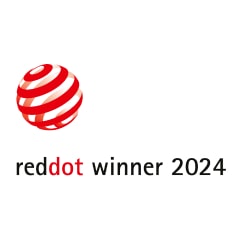 Logotipo de Ganador del Red Dot 2024, que simboliza la excelencia en el dise?o.