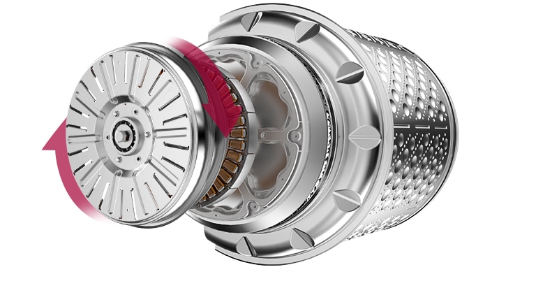 The image of an exploded view of the LG Commercial Laundry machines showcases the internal components of the Inverter Direct Drive? designed for excellent durability and reliability.