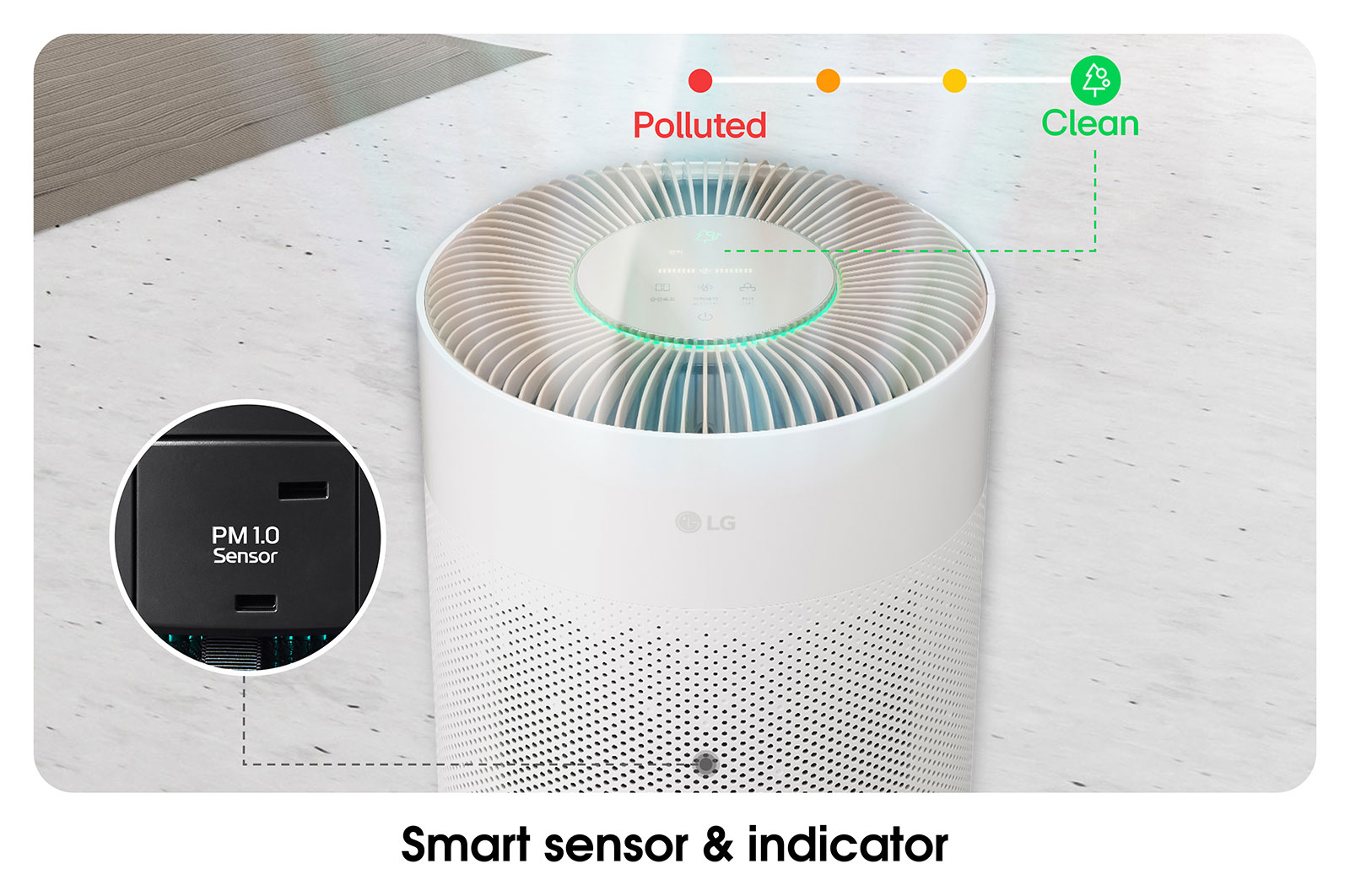 LG PuriCare? 360o HIT Air Purifier (Brown) with compact and complete air purification, AS60GHCG0