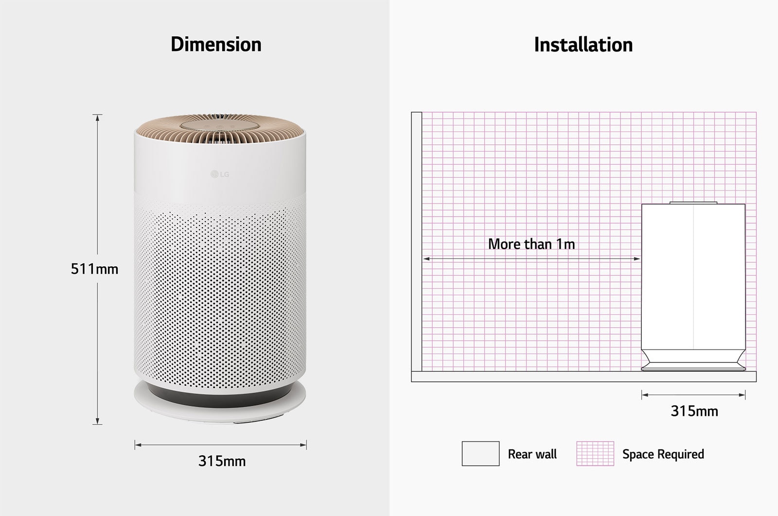 LG PuriCare? 360o HIT Air Purifier (Brown) with compact and complete air purification, AS60GHCG0