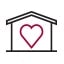 The LG HVAC homeowner is represented by an icon showing a house with a heart inside, symbolizing comfort and care.