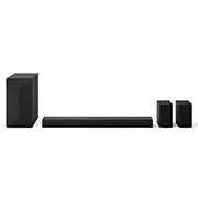Front view of LG Soundbar S60TR, Sub Woofer, and Rear Speakers
