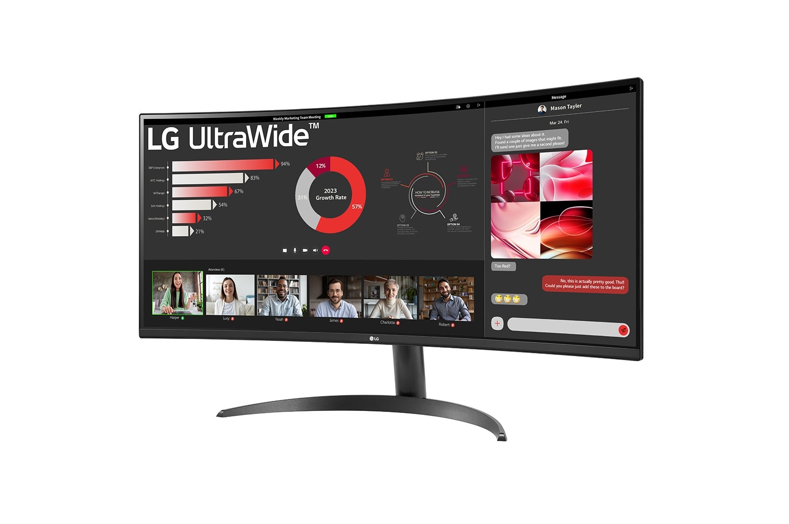LG 34" 21:9 Curved UltraWide? QHD (3440x1440) Monitor with FreeSync?, 34WR50QC-B