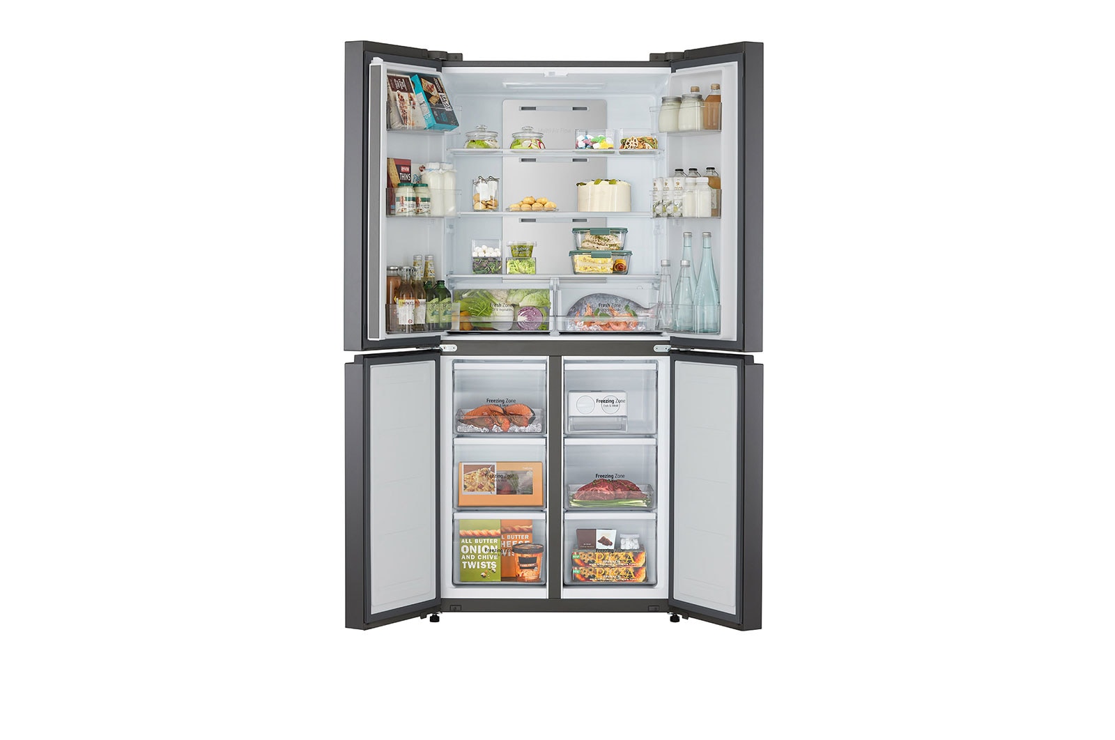 LG 470L Multi Door Fridge in Essence Black Steel, GC-B47FFQAB