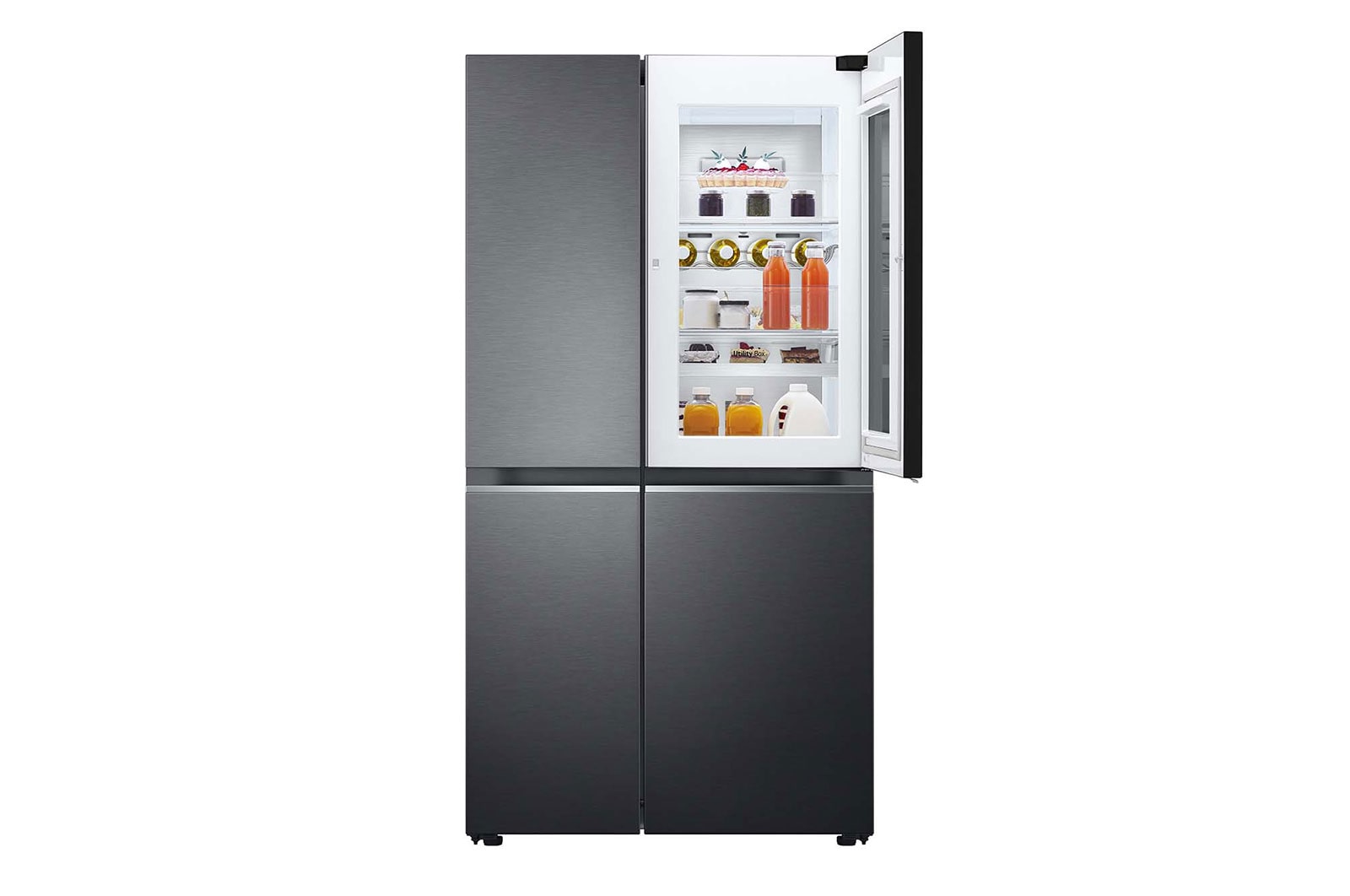 LG 655L Side-by-Side Fridge with InstaView Door-in-Door? in Matte Black Finish, GC-Q257CQFL