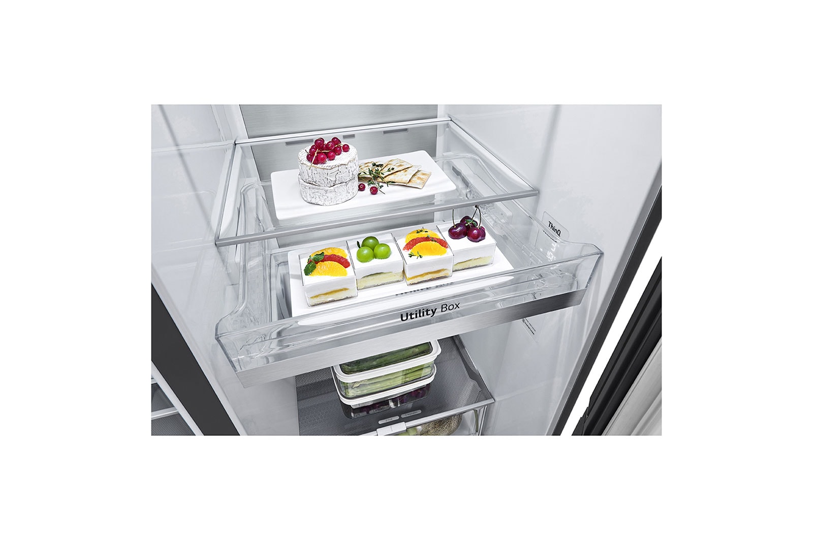 LG 655L Side-by-Side Fridge with InstaView Door-in-Door? in Matte Black Finish, GC-Q257CQFL