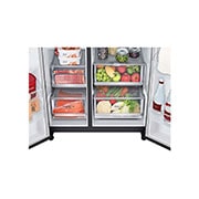 LG 655L Side-by-Side Fridge with InstaView Door-in-Door? in Matte Black Finish, GC-Q257CQFL
