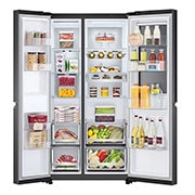 LG 655L Side-by-Side Fridge with InstaView Door-in-Door? in Matte Black Finish, GC-Q257CQFL