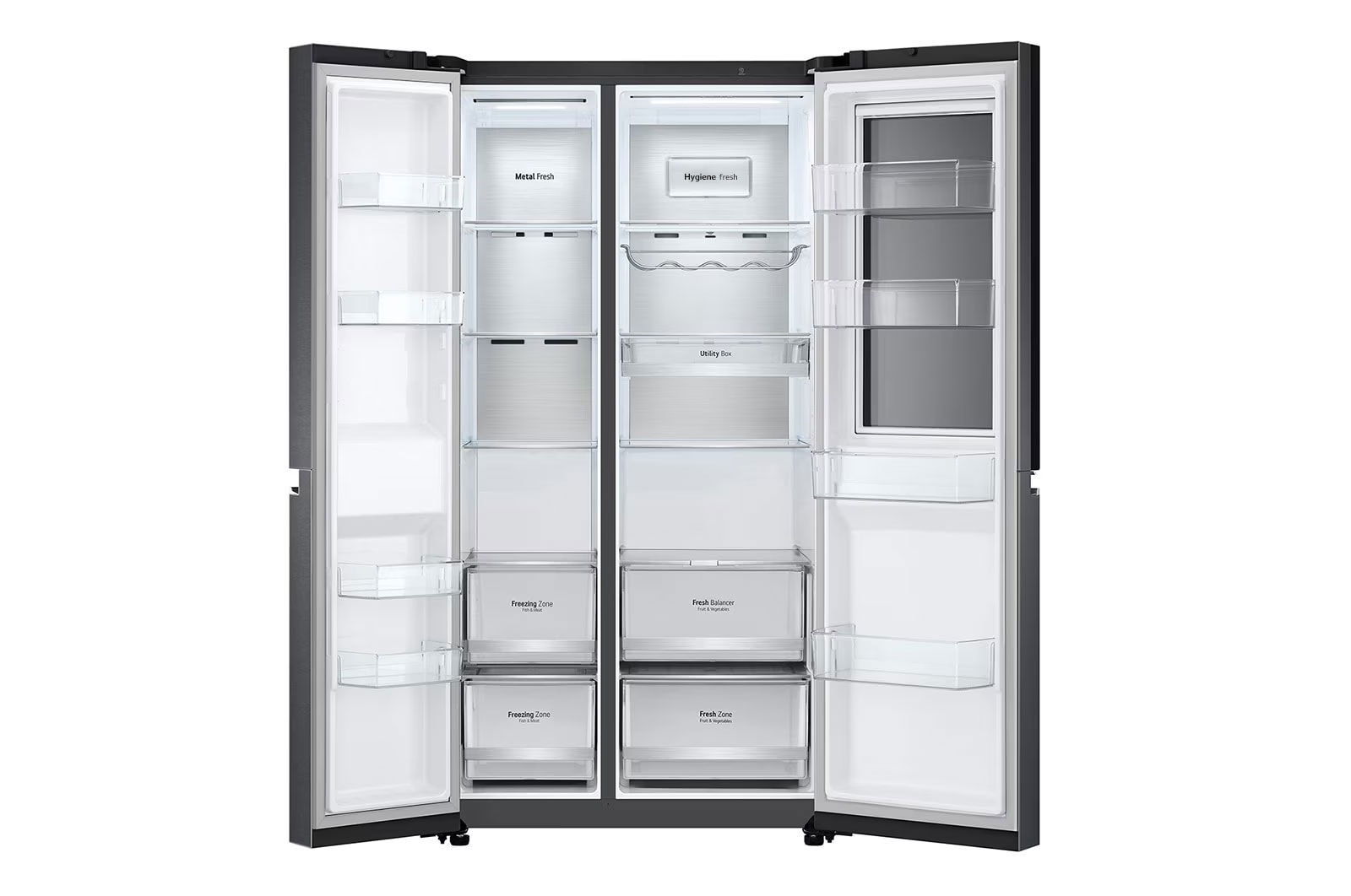 LG 655L Side-by-Side Fridge with InstaView Door-in-Door? in Matte Black Finish, GC-Q257CQFL
