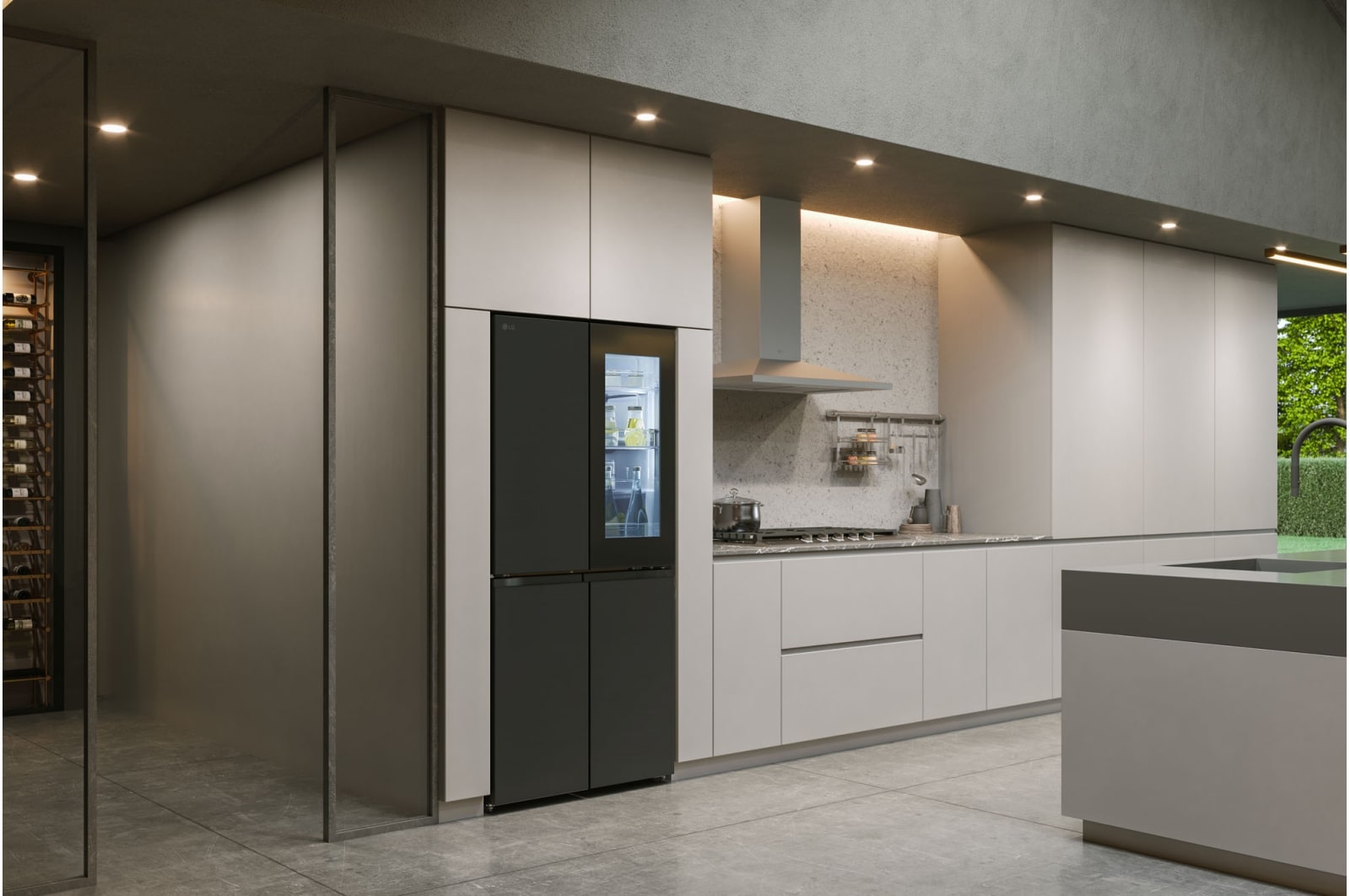 LG 431L French Door Fridge with InstaView in Black Steel Finish, GC-V22FFQMB