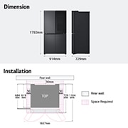 LG 601L French Door Fridge with InstaView in Matte Black Finish, GC-V24FFCHB