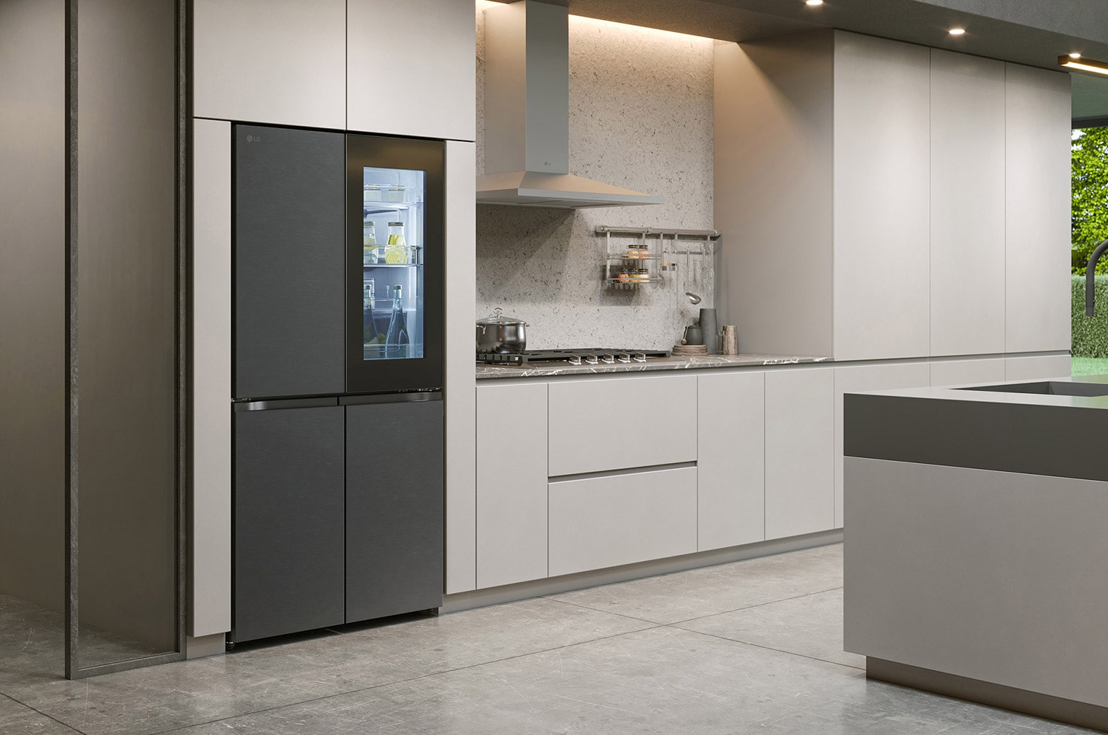 LG 601L French Door Fridge with InstaView in Matte Black Finish, GC-V24FFCHB