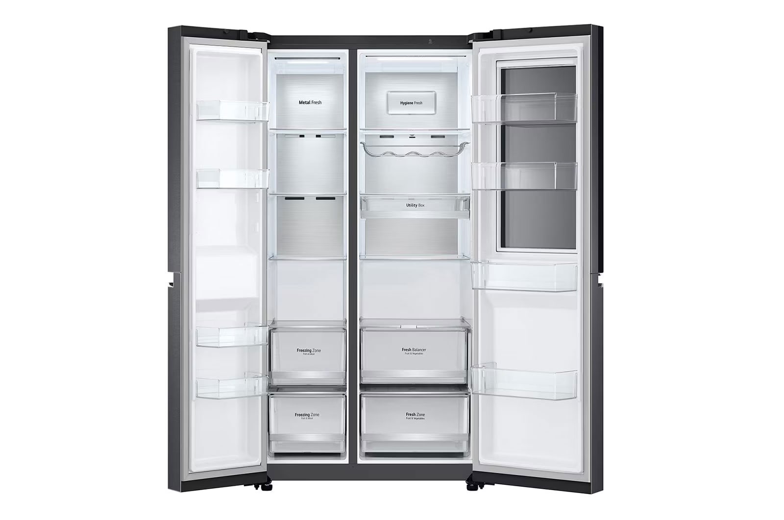 LG 655L Side by Side Fridge in Matte Black Finish, GC-V257CQFW