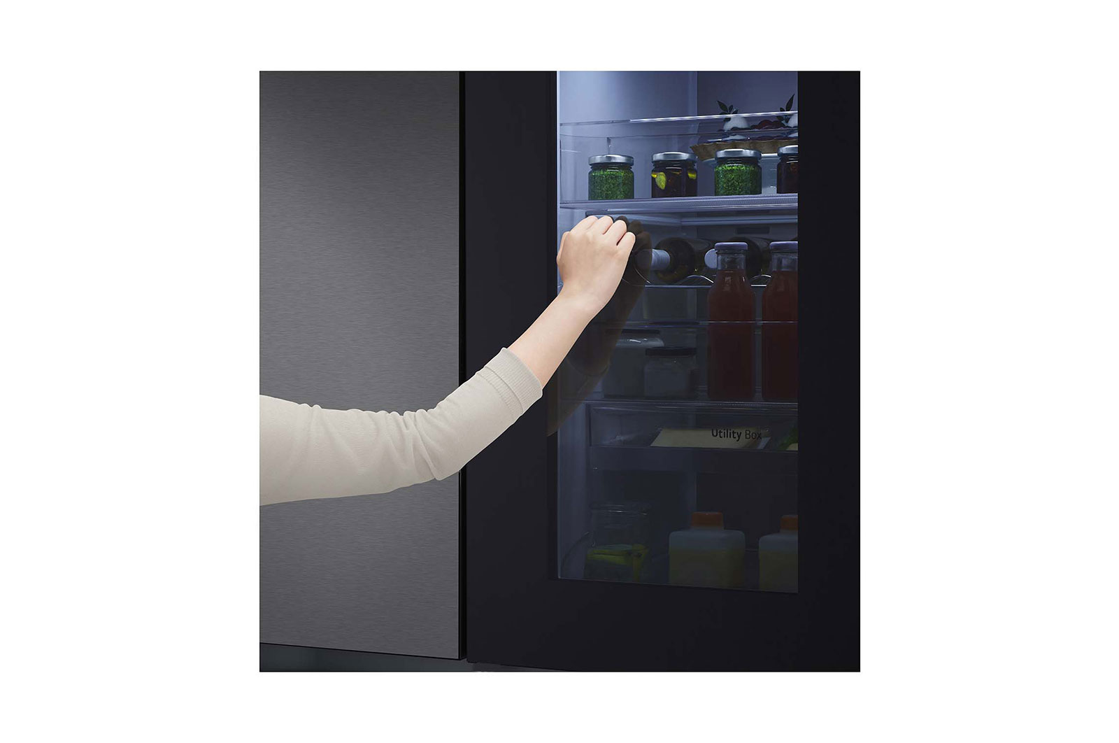 LG 655L Side by Side Fridge in Matte Black Finish, GC-V257CQFW